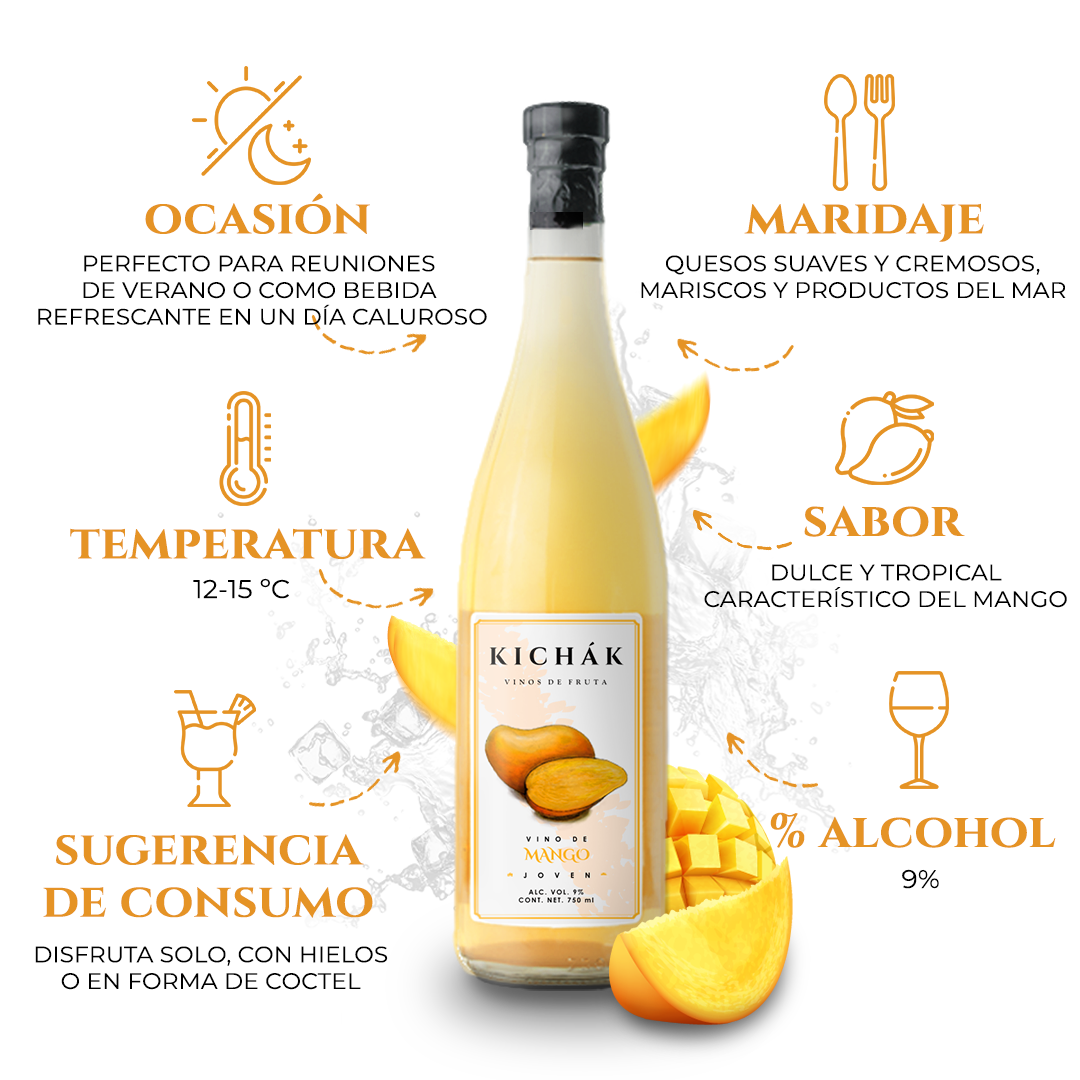 Vinos De Mango Kichák, Pack 6 Pz 750 Ml