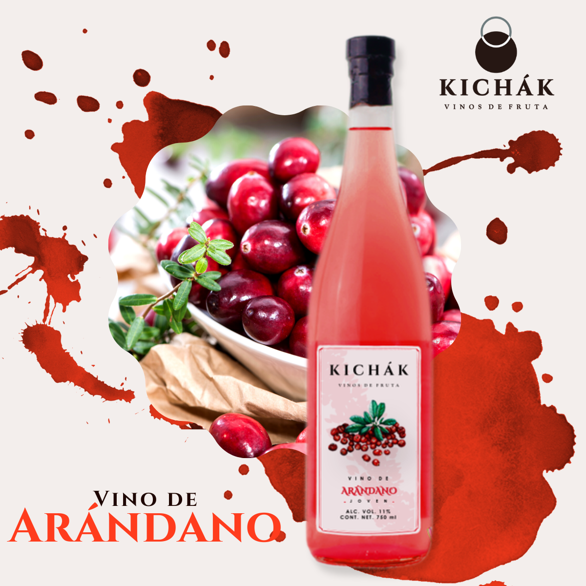 VINO DE ARÁNDANOS KICHÁK 750 ML