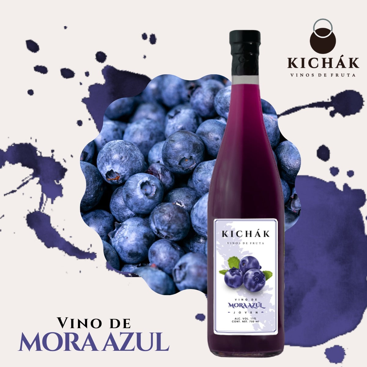 VINO DE MORA AZUL KICHÁK 750 ML