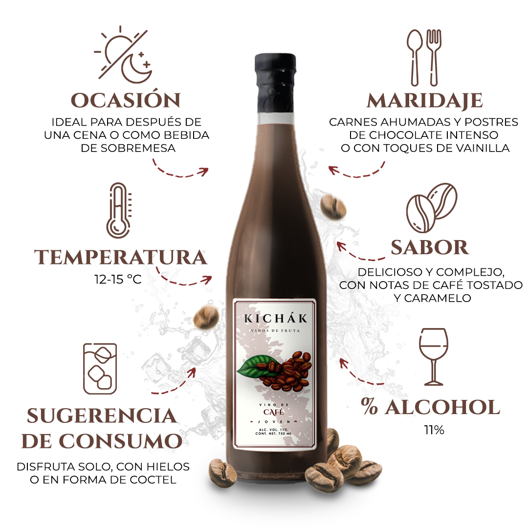 VINO DE FRUTA KICHÁK CAFÉ 750 ML