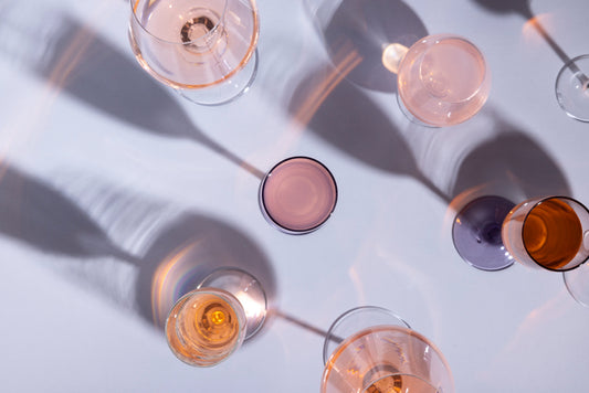 Copas de vino rosa